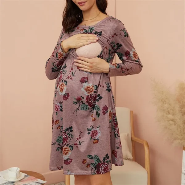 Flowery nursing dress