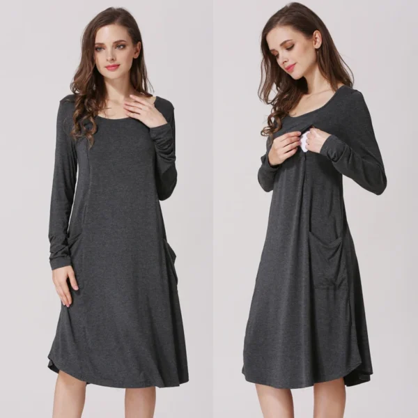 Long Sleeve Nursing Dress