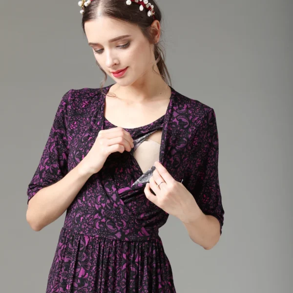 Robe d'Allaitement violet – Image 3