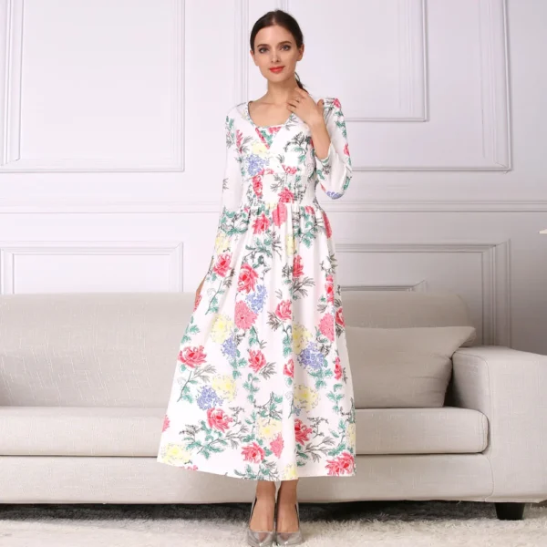 Printed cotton long dress – Image 3