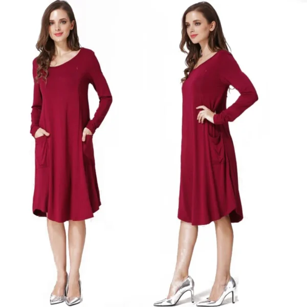 Long Sleeve Nursing Dress – Image 4