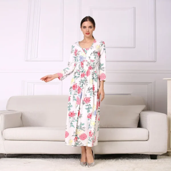 Printed cotton long dress – Image 5