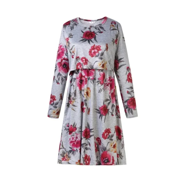 Flowery nursing dress – Image 4