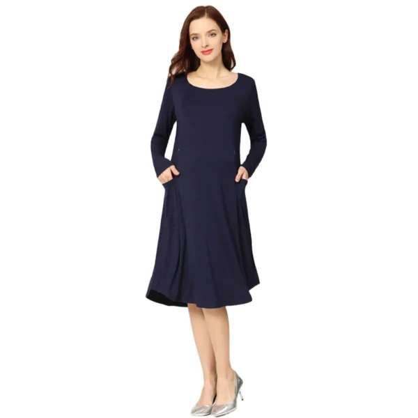 Long Sleeve Nursing Dress – Image 3