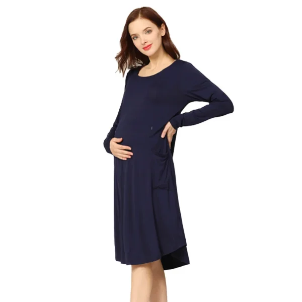 Long Sleeve Nursing Dress – Image 2