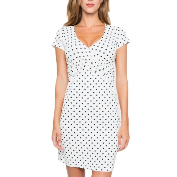 White V-neck dress – Image 3