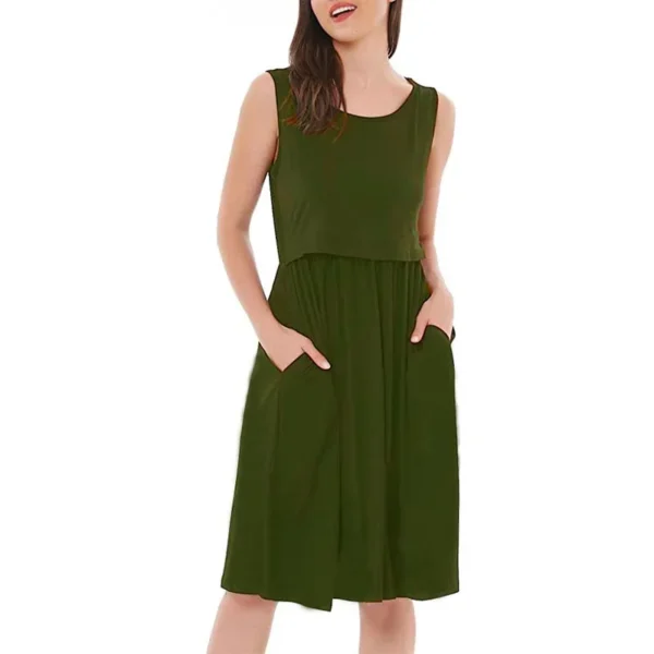 Solid Color Nursing Dress – Image 5