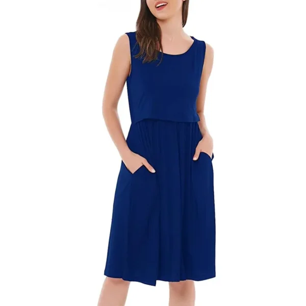 Solid Color Nursing Dress – Image 4