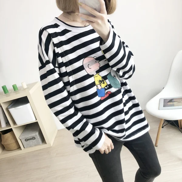 Black Striped Nursing Pullover – Image 3