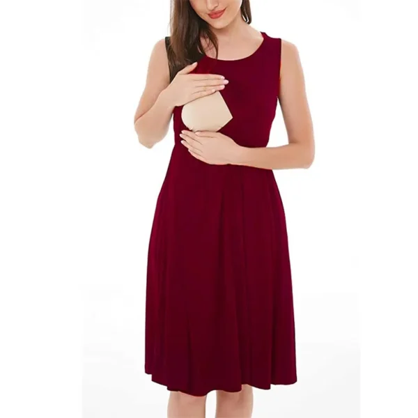 Solid Color Nursing Dress – Image 3