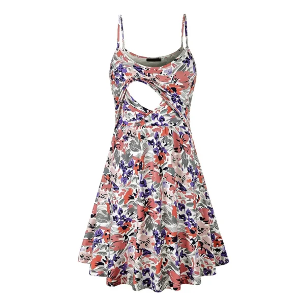 Short floral nursing dress – Image 2